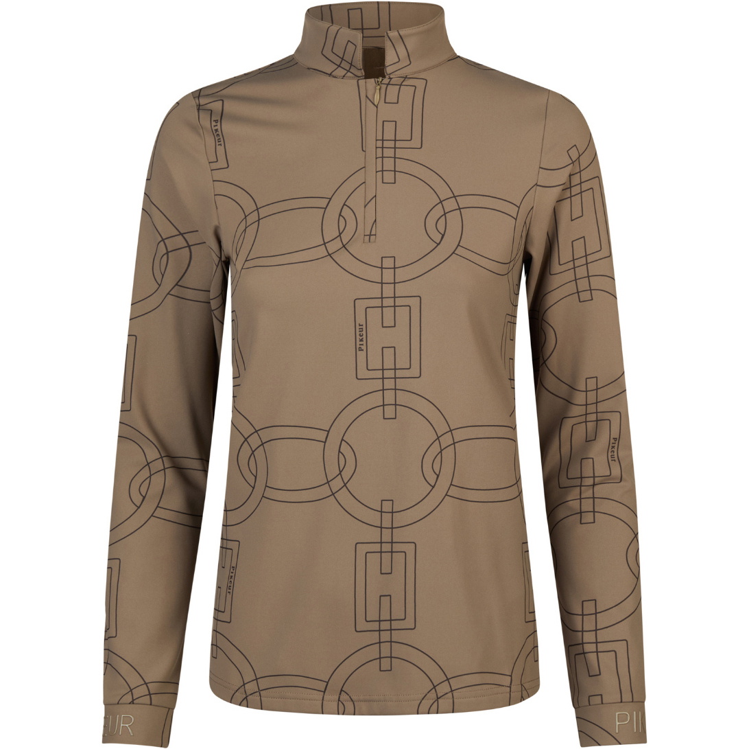 2025 Pikeur Damen Pikeur Zip Shirt 828400 290 080 - Slate Brown